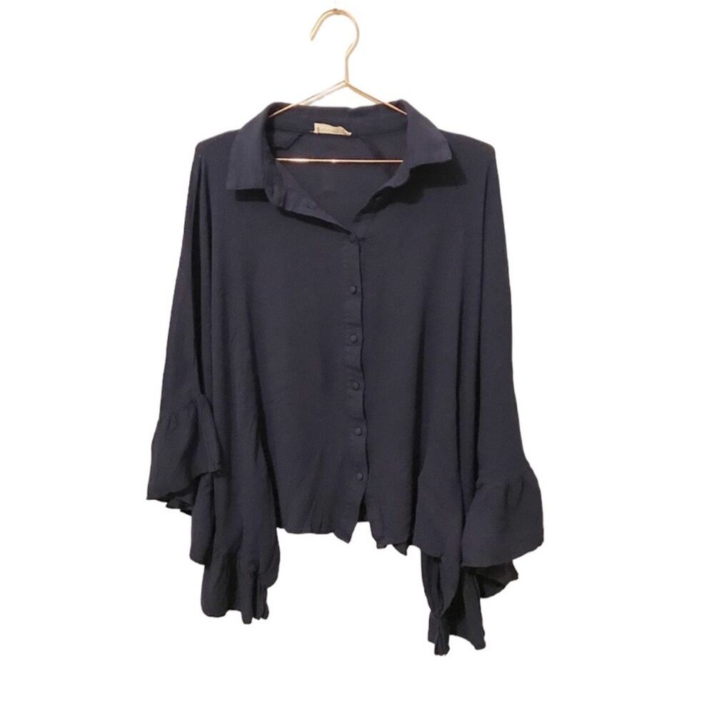 Altar’d State oversized button down blue blouse size small